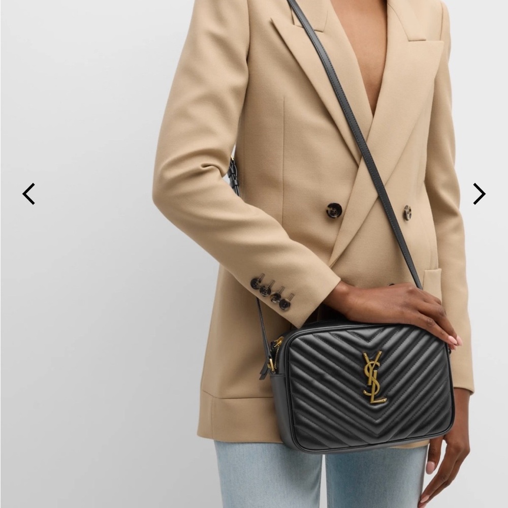 Yves Saint Laurent Black Quilted Lou Camera Crossbody with Gold Accents - Picture 5 of 6